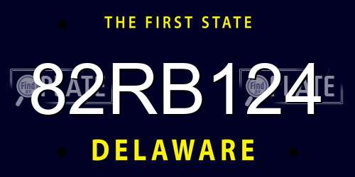 82RB124 Delaware License Plate