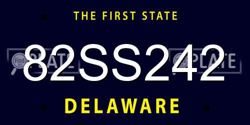 82SS242 Delaware License Plate
