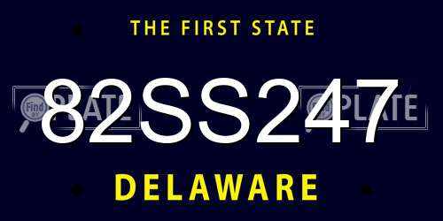 82SS247 Delaware License Plate