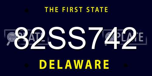 82SS742 Delaware License Plate