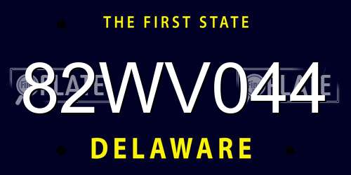 82WV044 Delaware License Plate