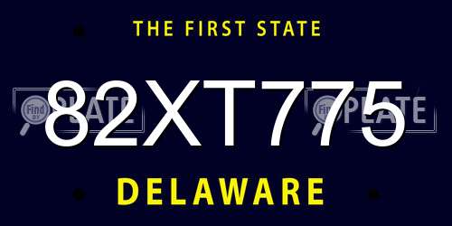 82XT775 Delaware License Plate