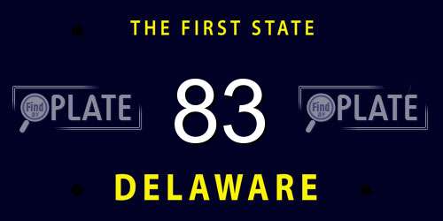 83 Delaware License Plate