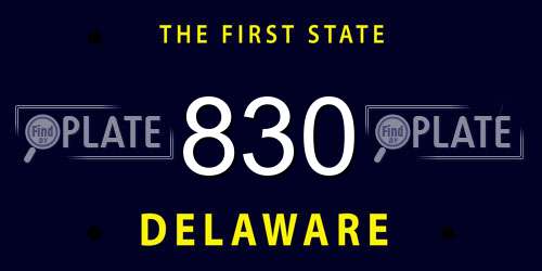 830 Delaware License Plate