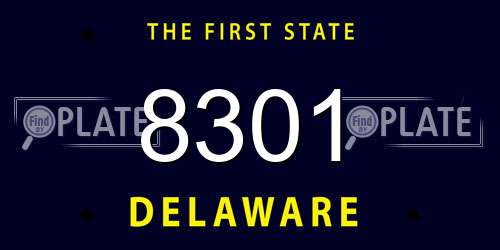 8301 Delaware License Plate