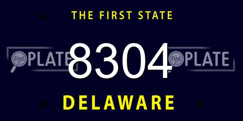8304 Delaware License Plate
