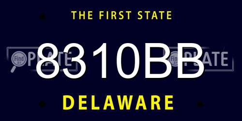 8310BB Delaware License Plate
