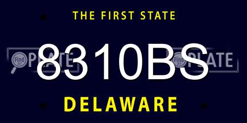 8310BS Delaware License Plate