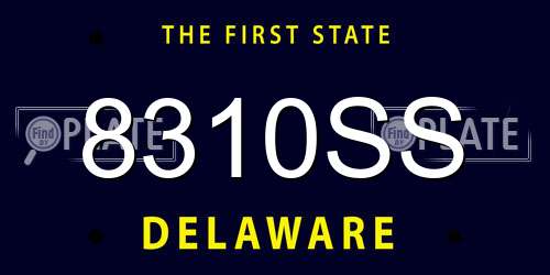 8310SS Delaware License Plate