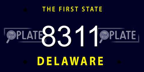 8311 Delaware License Plate