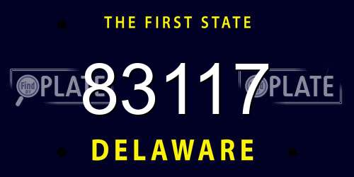 83117 Delaware License Plate
