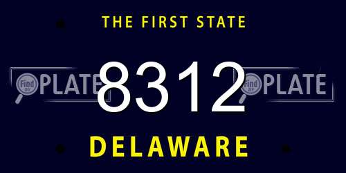 8312 Delaware License Plate
