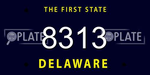 8313 Delaware License Plate