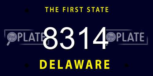8314 Delaware License Plate