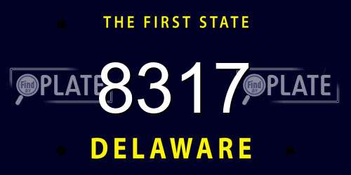 8317 Delaware License Plate