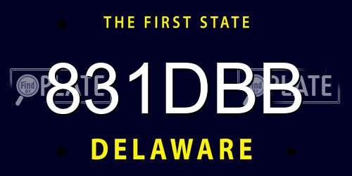 831DBB Delaware License Plate
