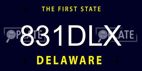 831DLX Delaware License Plate