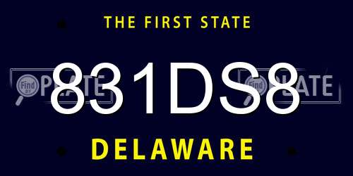 831DS8 Delaware License Plate