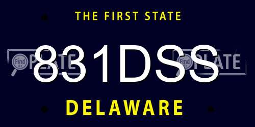 831DSS Delaware License Plate