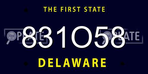 831O58 Delaware License Plate