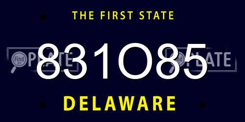 831O85 Delaware License Plate