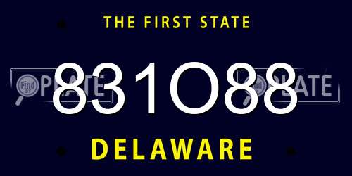 831O88 Delaware License Plate