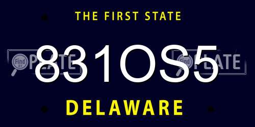 831OS5 Delaware License Plate