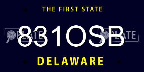 831OSB Delaware License Plate