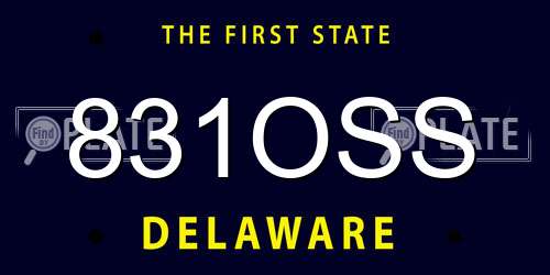 831OSS Delaware License Plate