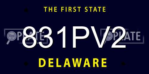 831PV2 Delaware License Plate