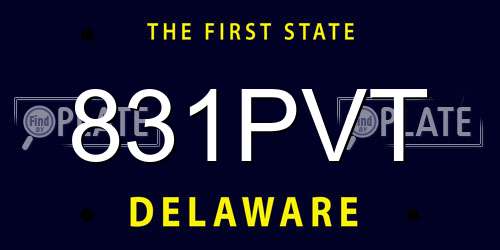 831PVT Delaware License Plate