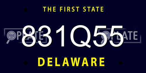 831Q55 Delaware License Plate