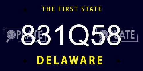 831Q58 Delaware License Plate