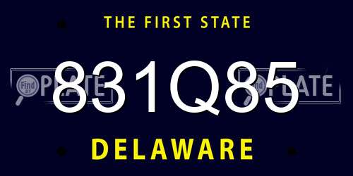 831Q85 Delaware License Plate