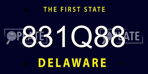 831Q88 Delaware License Plate