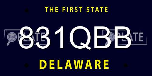 831QBB Delaware License Plate