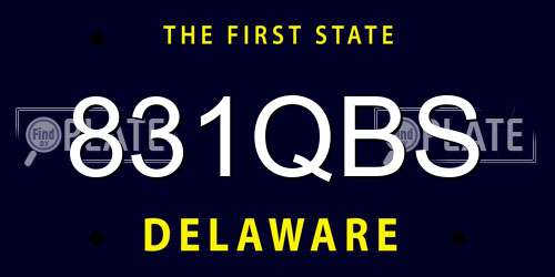 831QBS Delaware License Plate