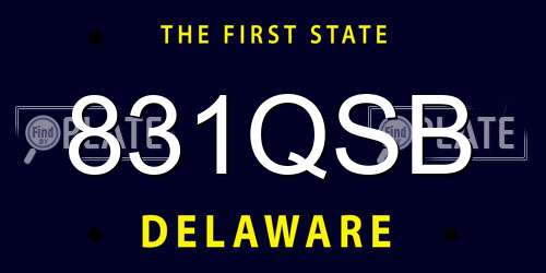 831QSB Delaware License Plate
