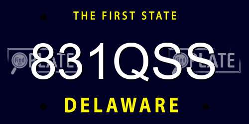 831QSS Delaware License Plate