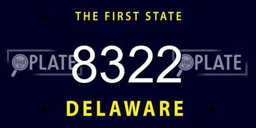 8322 Delaware License Plate