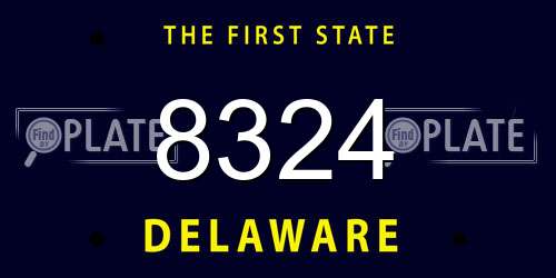 8324 Delaware License Plate