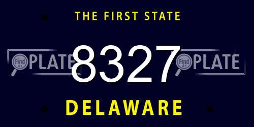 8327 Delaware License Plate