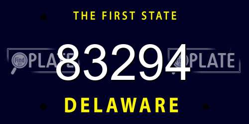 83294 Delaware License Plate