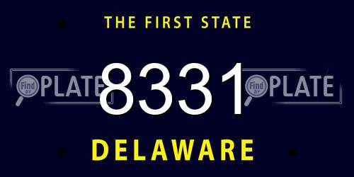 8331 Delaware License Plate