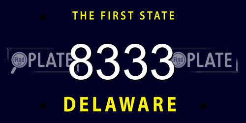 8333 Delaware License Plate