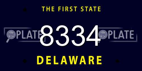 8334 Delaware License Plate