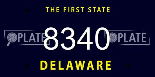 8340 Delaware License Plate