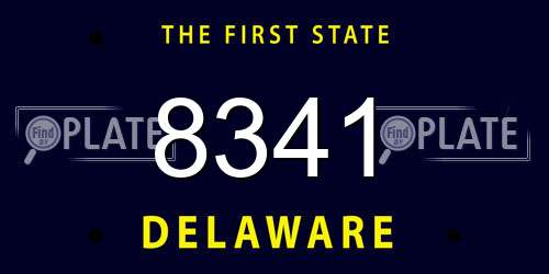 8341 Delaware License Plate