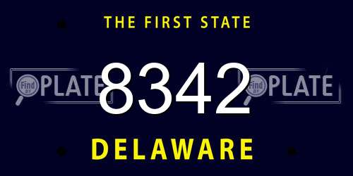 8342 Delaware License Plate