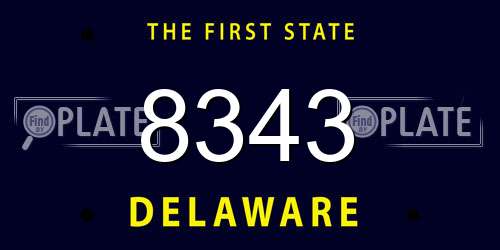 8343 Delaware License Plate